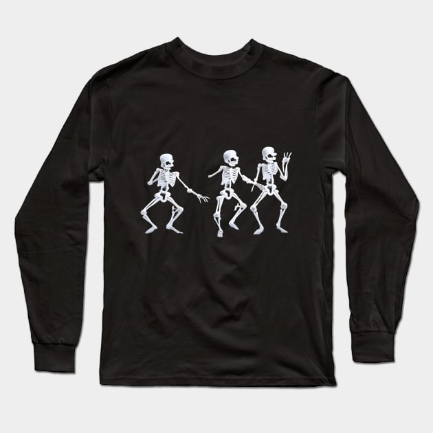 Dancing Skeleton Long Sleeve T-Shirt by mdr design